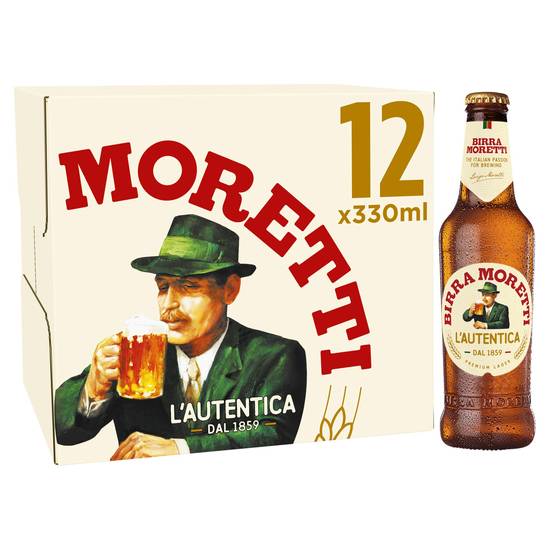 SAVE £4.00 Birra Moretti Lager Beer Bottles 12x330ml