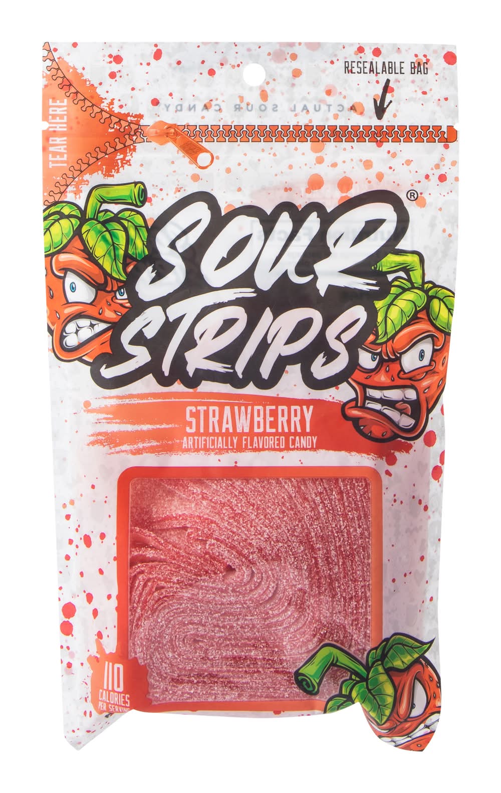 Sour Strips® Blue Strawberry Flavored Candy 3.4oz Strawberry