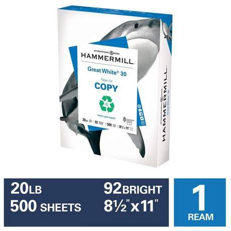 Hammermill Great White 30% Recycled Printer Paper (9.07 kg)