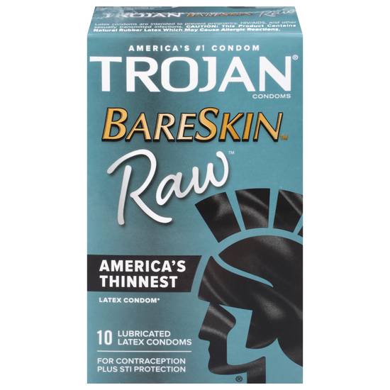 Trojan Bareskin Raw Lubricated Latex Condoms (10 ct)