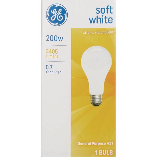 GE General Purpose Light Bulb 200w A21 Soft White