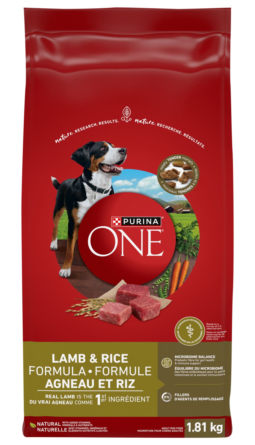 Purina One Dry Dog Food, Lamb & Rice, Adult (1.81 kg)