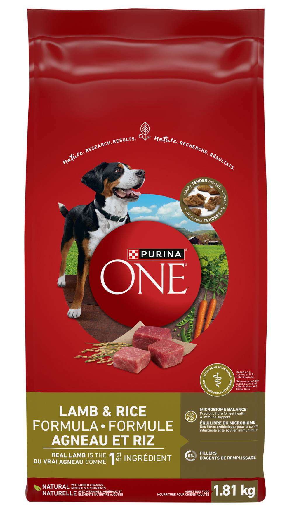 Purina One Lamb & Rice Formula Dry Dog Food (1.81 kg)