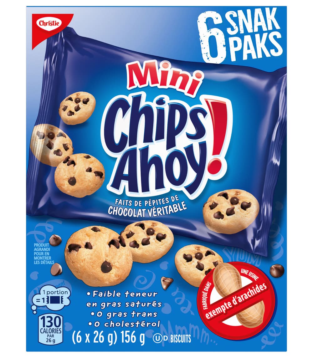 Chips Ahoy! Mini Original Cookies, Chocolate Chip (6 x 26 g)