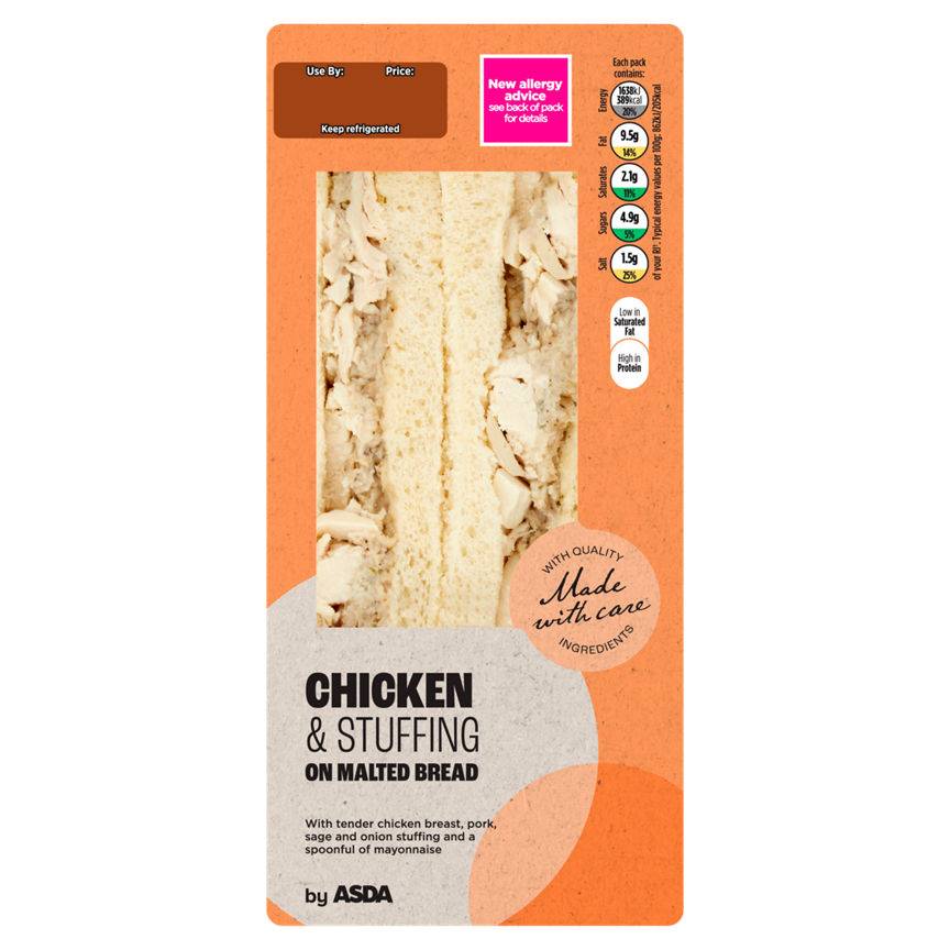 Asda Chicken & Stuffing on Malted Bread