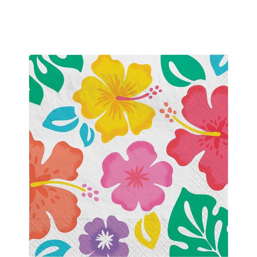 Party City Summer Hibiscus Paper Lunch Napkins (6.5 in)