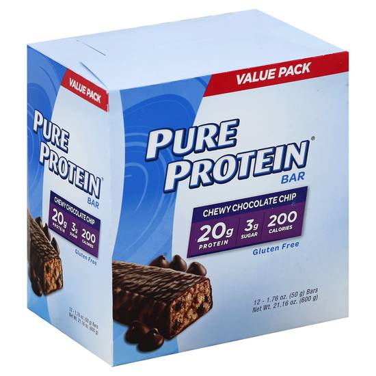 Pure Protein Chewy Chocolate Chip Protein Bar (12 ct)