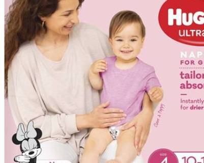 Huggies Ultra Dry Nappies For Girls Size 4 (18 Pack)