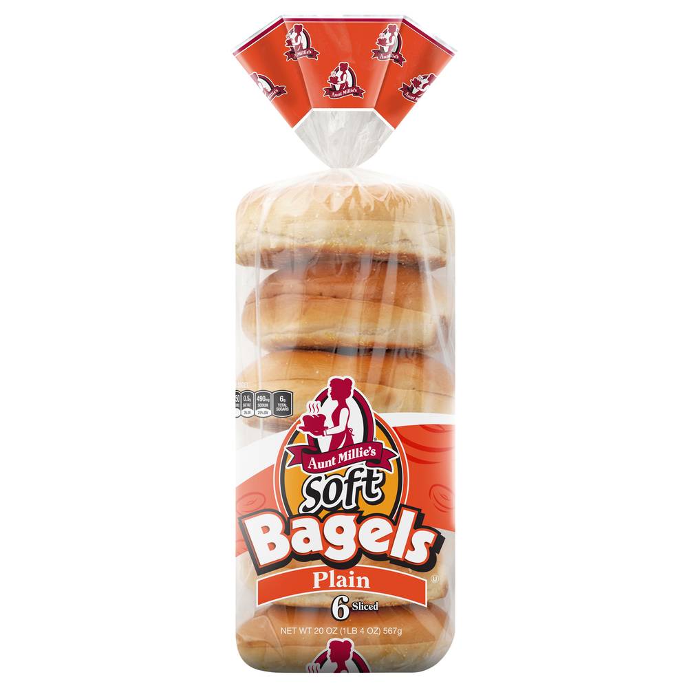 Aunt Millie's Soft & Plain Sliced Bagels (1.25 lbs, 6 ct)