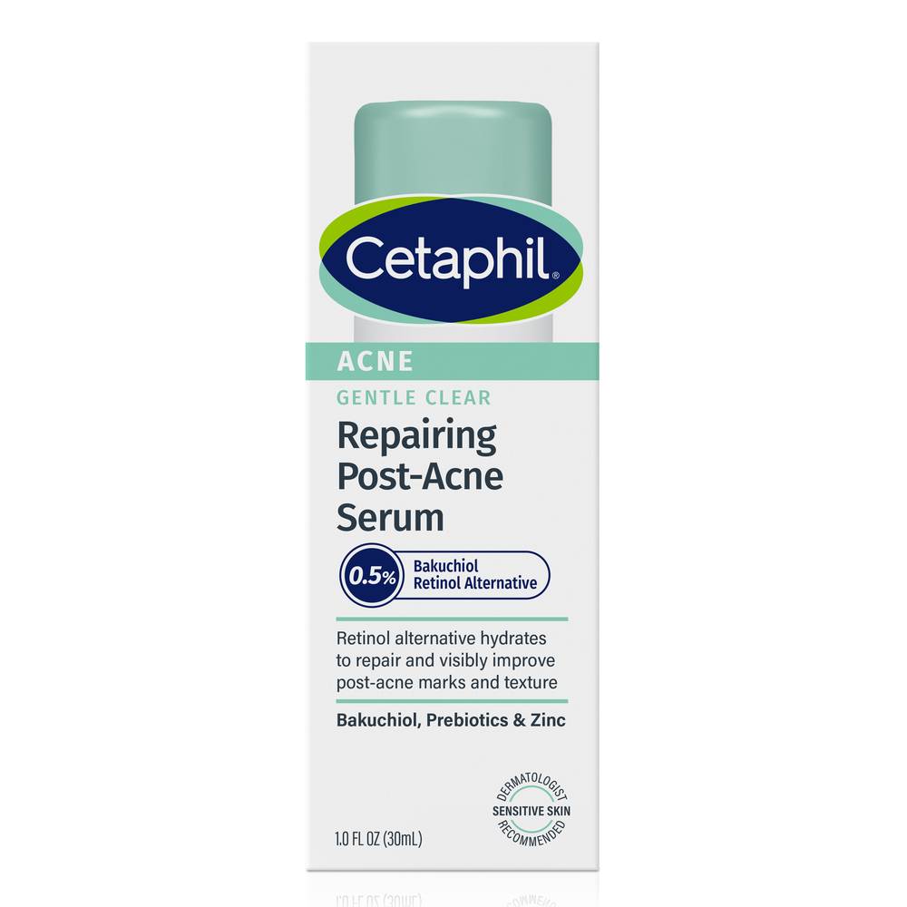 Cetaphil Gentle Clear Repairing Post-Acne Serum - Bakuchiol, Prebiotics, Zinc, 1 fl oz