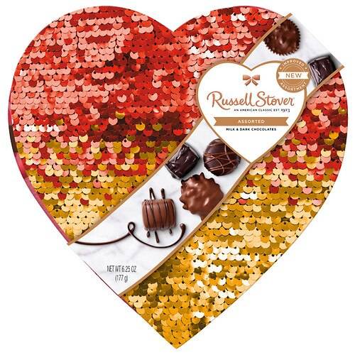 Order Russell Stover Fine Valentine Heart Chocolate - 6.25 OZ food online from Walgreens store, Maywood on bringmethat.com