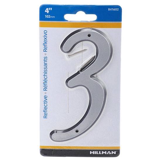 Hillman 4'' Nail-On Reflective House Number 3