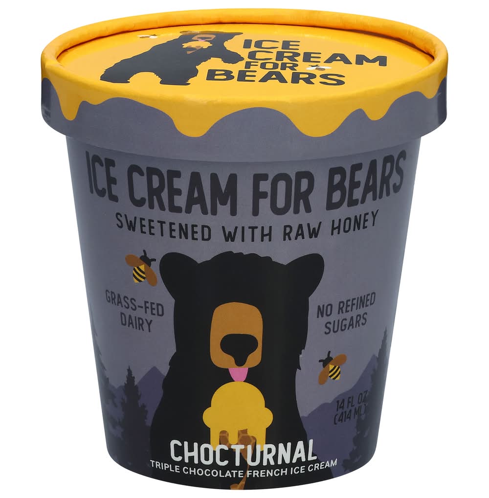 Ice Cream For Bears Triple Chocolate French Ice Cream, Chocturnal (14 fl oz)
