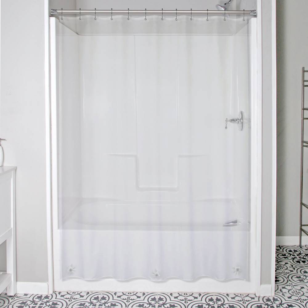 Style Selections Medium Weight PEVA 70.0-in W x 72-in L Clear Solid EVA/PEVA Shower liner | LW61443PDQ