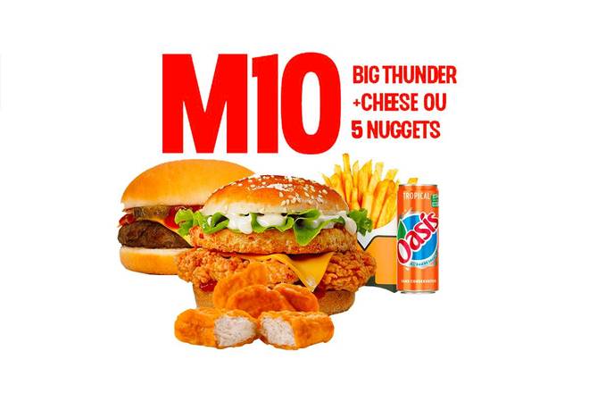 M10 - Big Thunder + cheese ou 5x nuggets