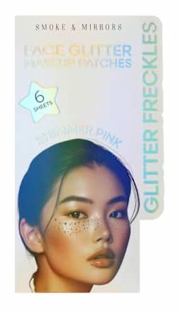 Smoke & Mirrors Glitter Freckles Shimmer Pink Face Glitter Makeup Patches 6-Sheets Shimmer Pink
