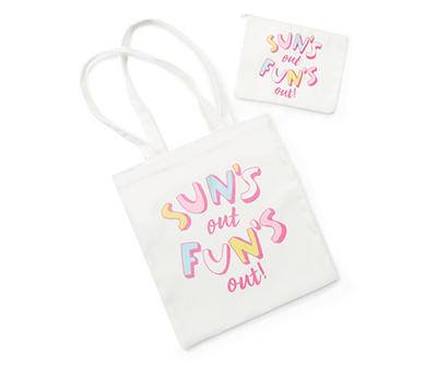"Sun's Out Fun's Out" 2-Piece Canvas Tote Set