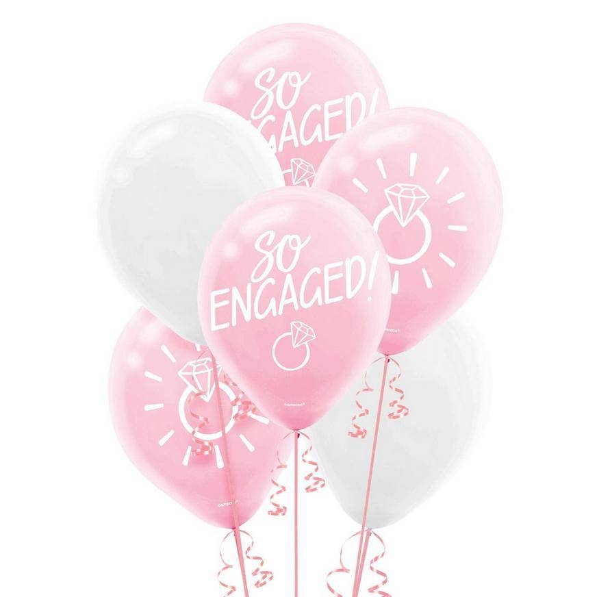 Uninflated 15ct, Blush White So Engaged Balloons