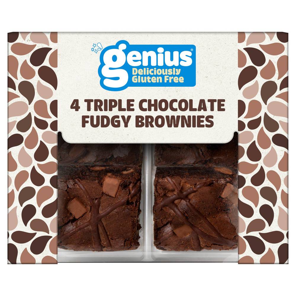 Genius Triple Chocolate Fudgy Brownies x4