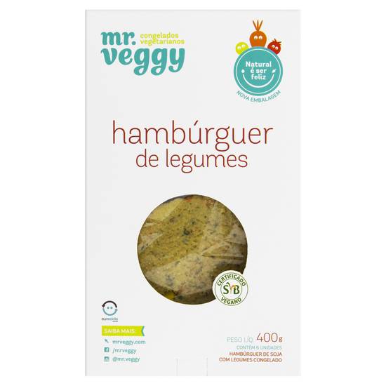 Mr veggy hambúrguer de soja com legumes (400g)