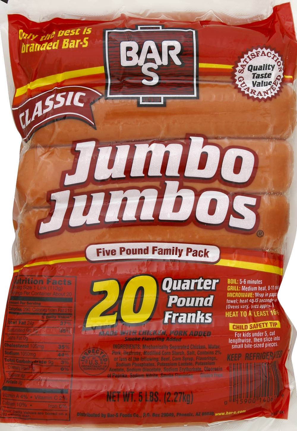 Bar-S Jumbo Jumbos Classic Franks (5 lbs)