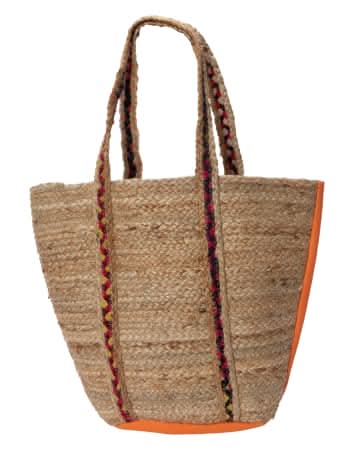 Jute Woven Tote Bag Orange