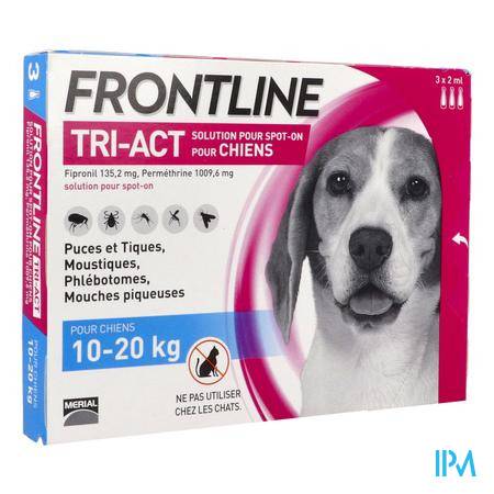 Frontline Tri Act Spot On Chien M Solution X3 Antiparasitaire - Vétérinaire