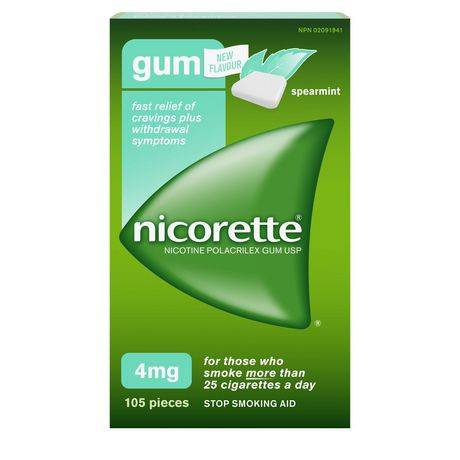 Nicorette Nicotine Polacrilex Gum 4 mg (105 units)