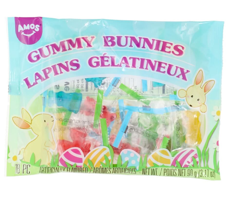 AMOS Gummy Bunnies Candy, 18-pc Pack.
