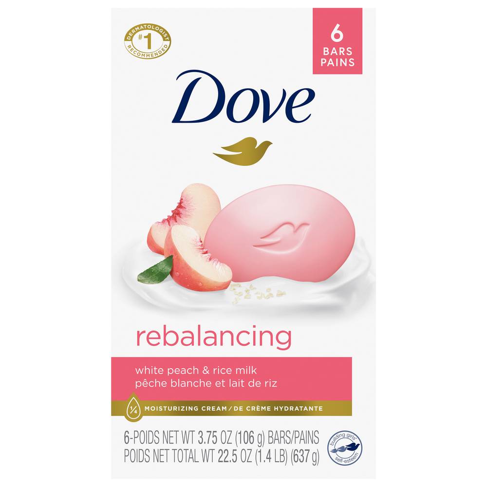 Dove Beauty Bar Soap Rebalancing White Peach & Rice Milk (3.75 oz)