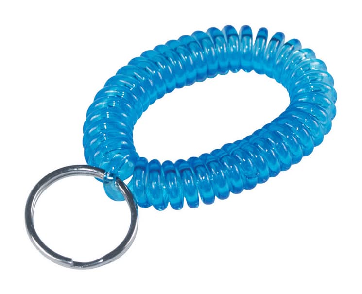 Hillman Plastic Assorted Split Ring Wrist Coil Keychain