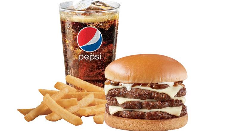 Mushroom Cheeseburger 1/2lb* Triple Combo