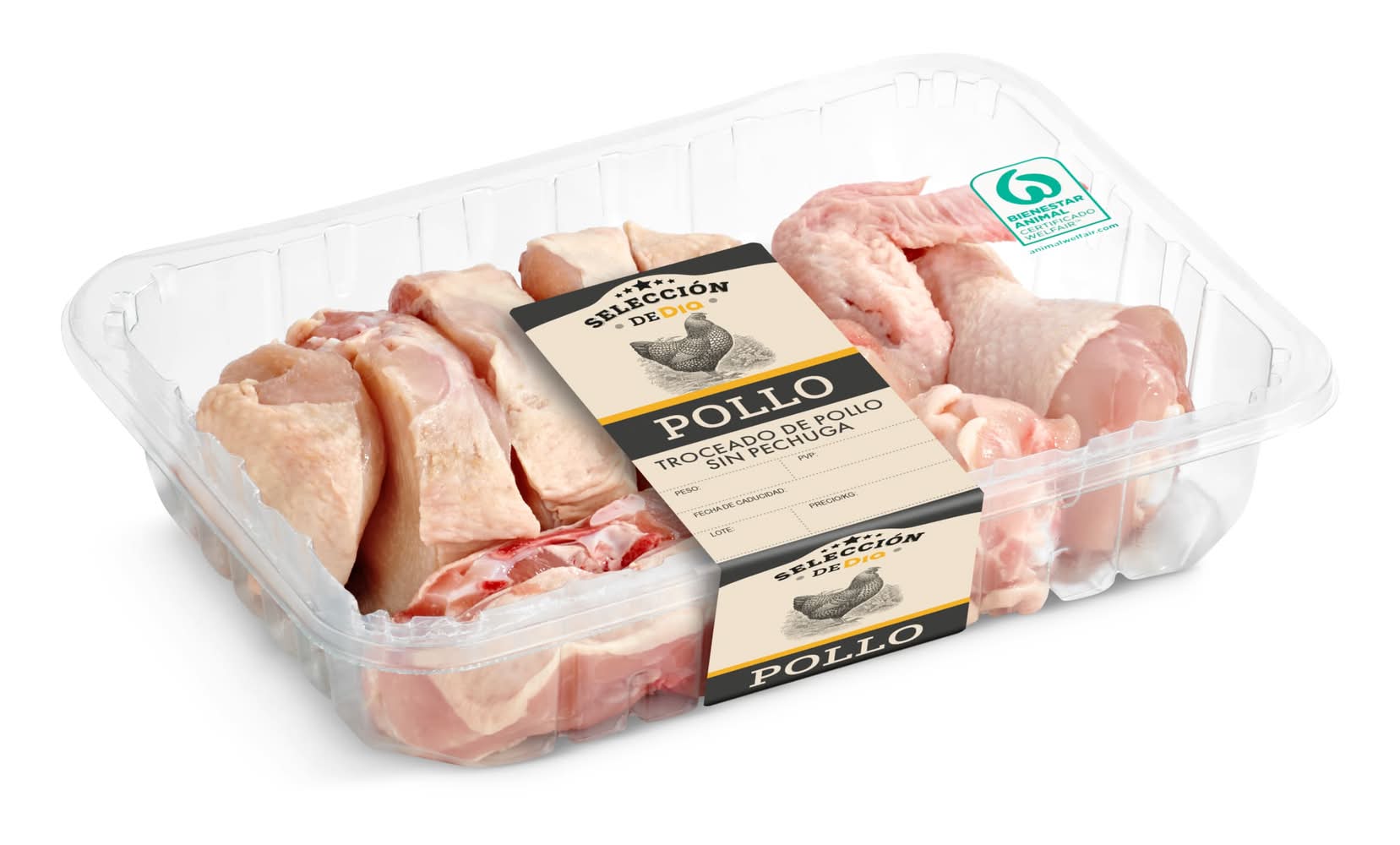 Medio Pollo Troceado Formato Familiar Selección De Dia Bandeja 800 G Aprox.