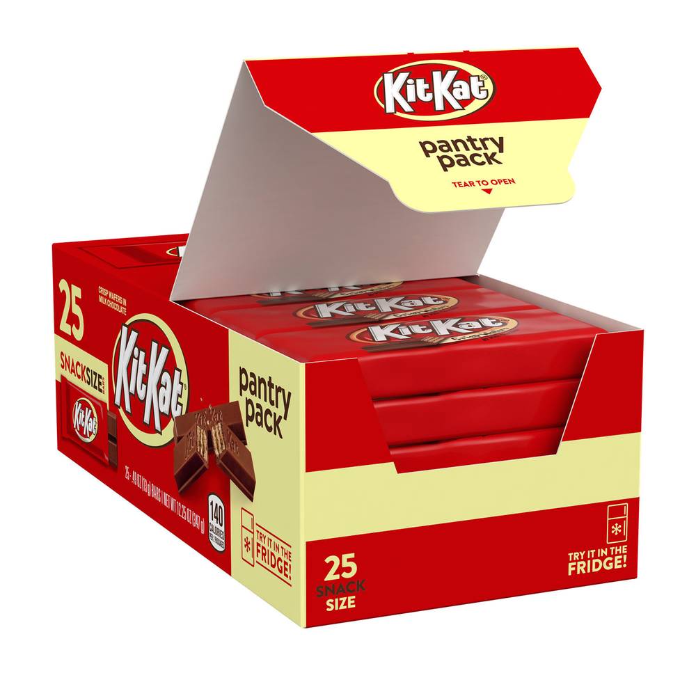 KitKat Milk Chocolate Snack Individually Wrapped Pantry Wafer Candy Bars (25 x 0.49 oz)
