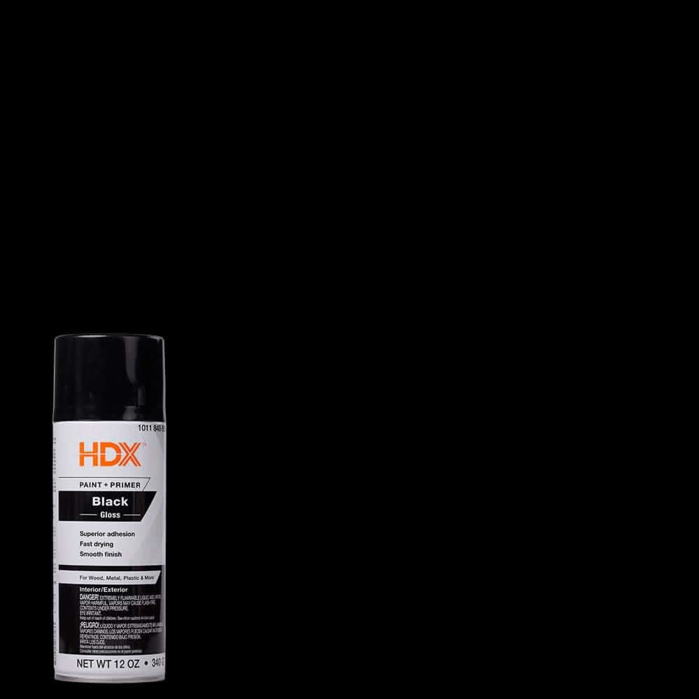 Hdx 12 Oz. Paint And Primer Gloss Black Spray Paint
