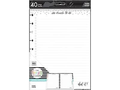 The Happy Planner 7 x 9.25 Refill, So Much To Do, White (AFCFP40-053)
