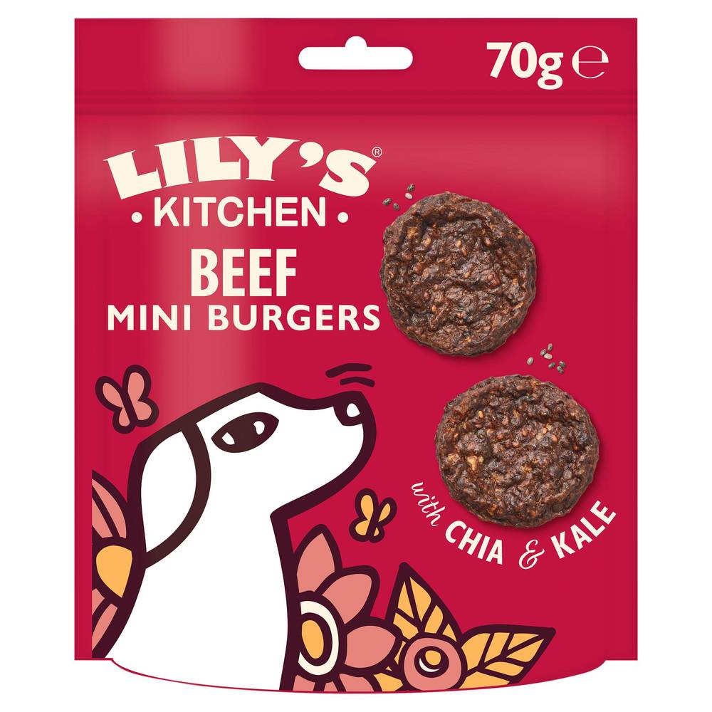 SAVE £1.00 Lily's Kitchen The Best Ever Beef Mini Burgers Dog Treats 70g