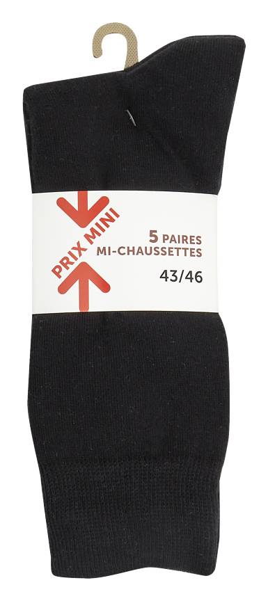 Prix Mini - Mi-chaussettes unies, male, 39 - 42 (10)