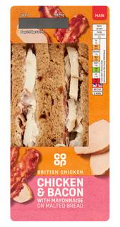 Co-op Chicken & Bacon with Mayonnaise on Malted Bread