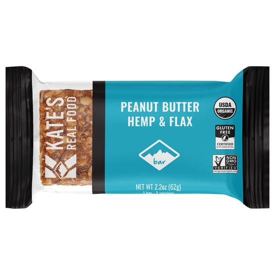 Kate's Real Food Peanut Butter Hemp & Flax Stash Bar (2.2 oz)