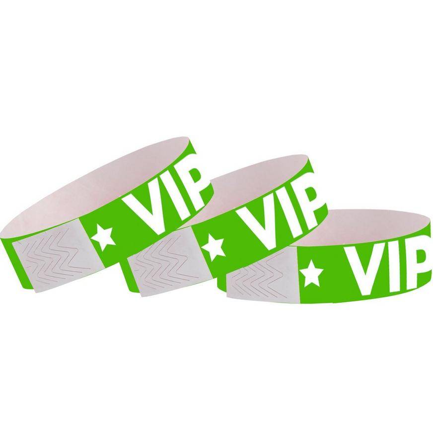 Green VIP Paper Wristbands, 500ct