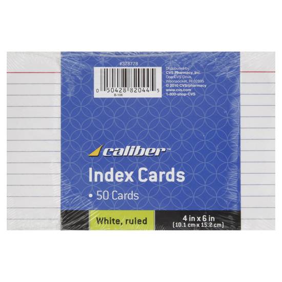 Caliber Index Cards (50 ct)