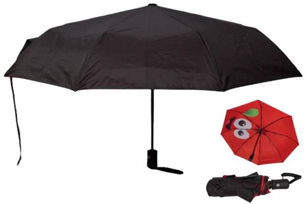 Paraguas Retractil Negro/Rojo Prontin
