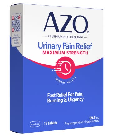 Azo Maximum Strength Urinary Pain Relief Tablets 99.5 mg (12 ct)