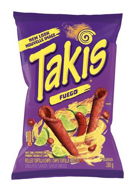 Takis Fuego Rolled Tortilla Chips, Hot Chili Pepper-Lime (280 g)