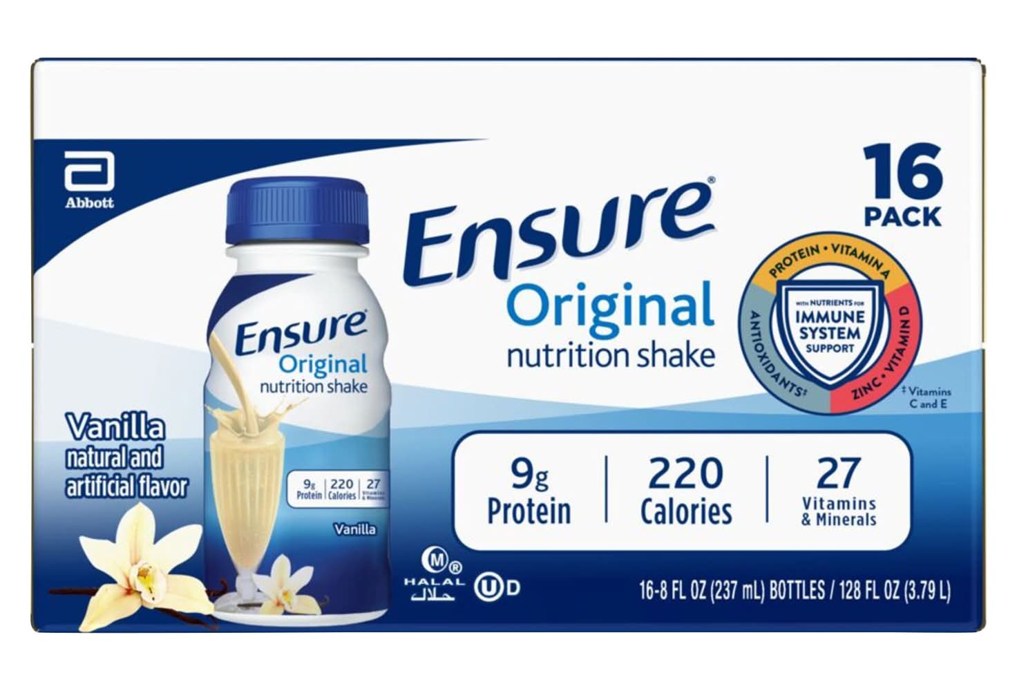 Ensure Original Nutrition Shake, Vanilla (16 x 8 fl oz)