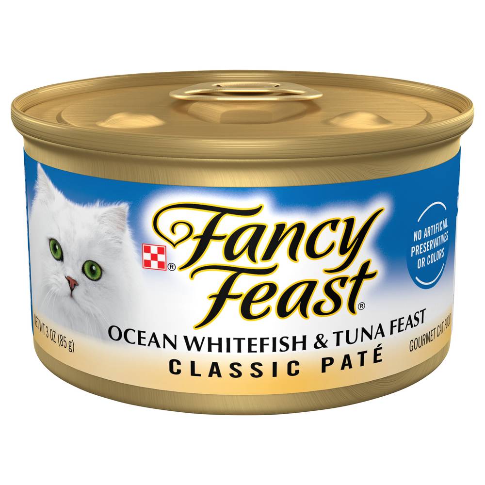 Purina Fancy Feast Classic Cat Food, Ocean Whitefish-Tuna Feast (3 oz)