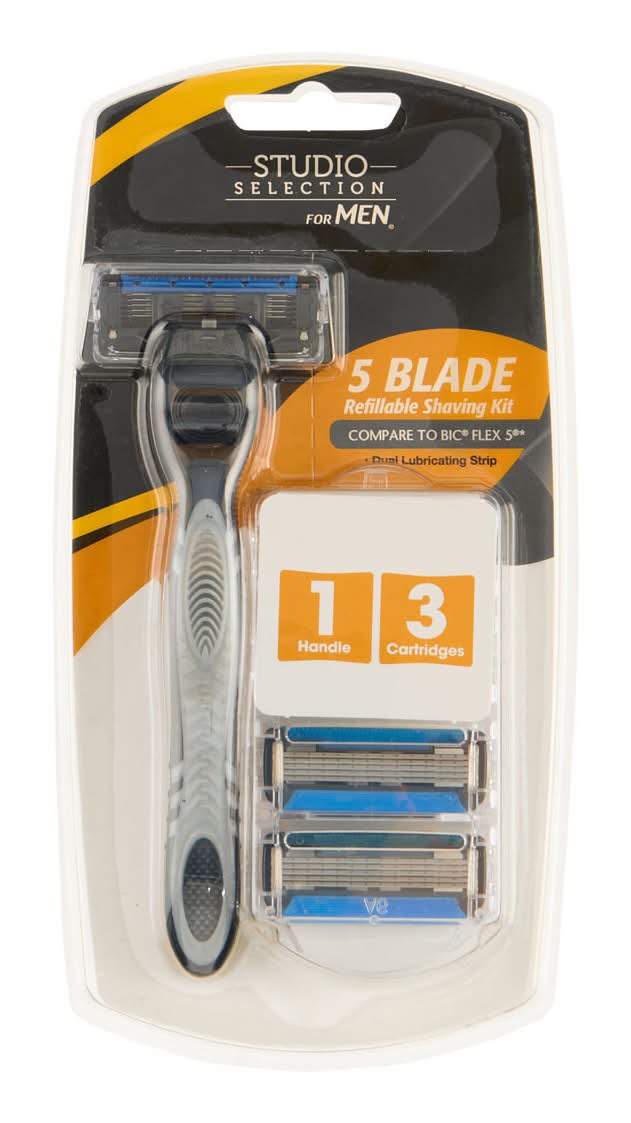 Studio Selection Refillable Shaving 5 Blade Kit (3 ct)
