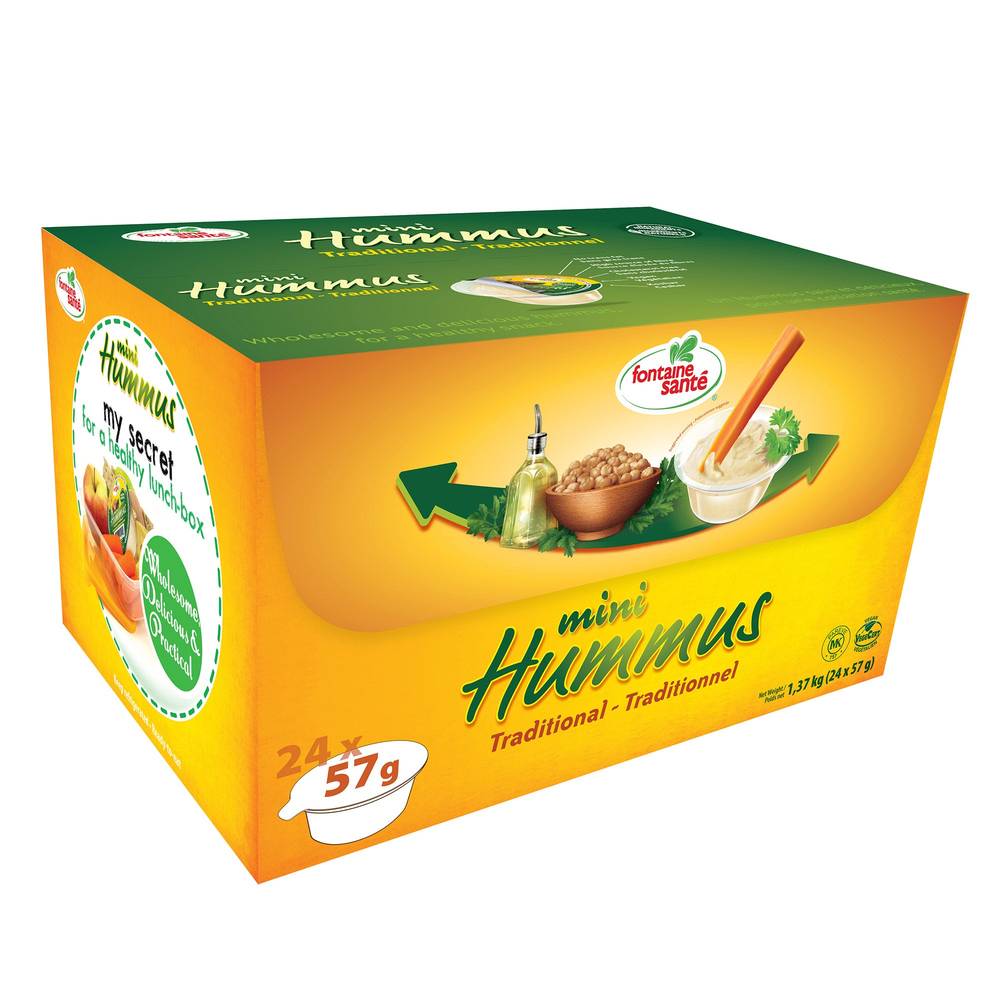 Fontaine Santé Traditional Mini Hummus, 24 × 57 G