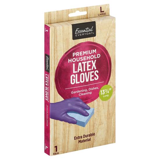 Essential Everyday Premium Household Large Latex Gloves